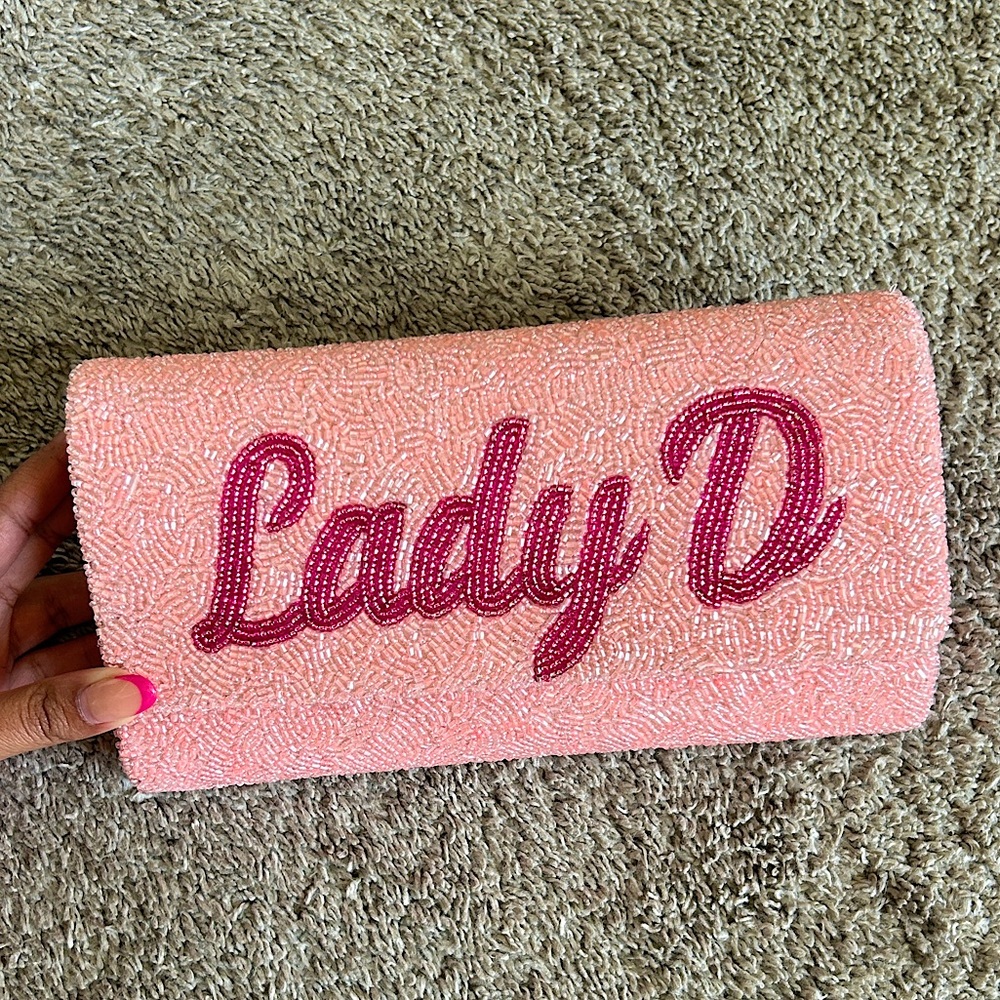 Lady D hand beaded purse